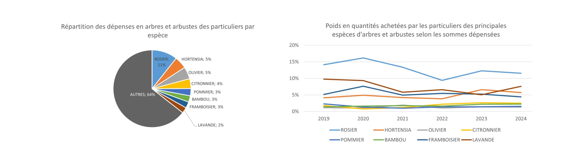 Dépenses en arbres et arbustes